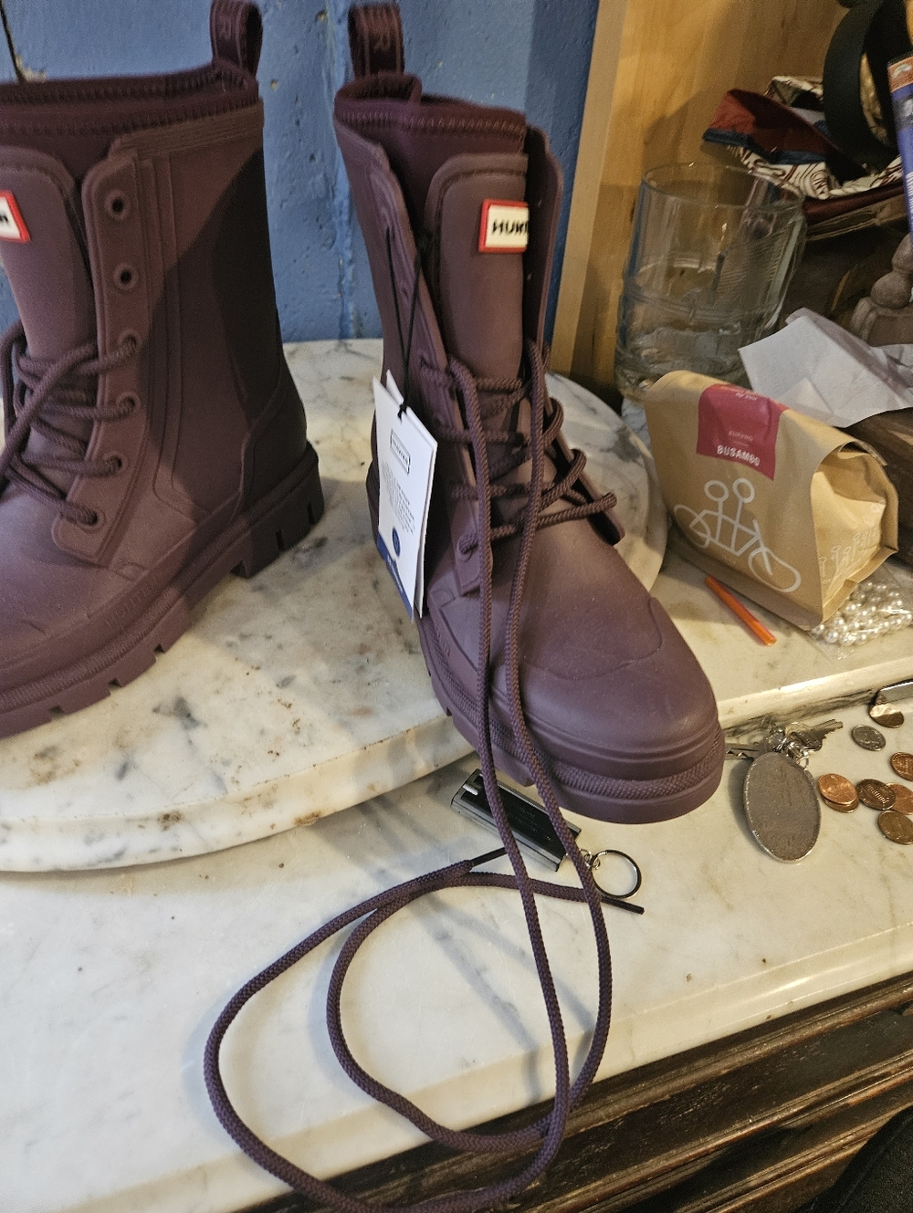 Hunter Diana Women's Rain Boots, Purple Size 9M New With Tags - Picture 6 of 6